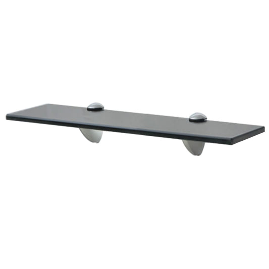 Floating Shelf | Set of 2 | Black | Tempered safety glass | 40x10 cm Floating Shelf | Set of 2 | Black | Tempered safety glass | 40x10 cm