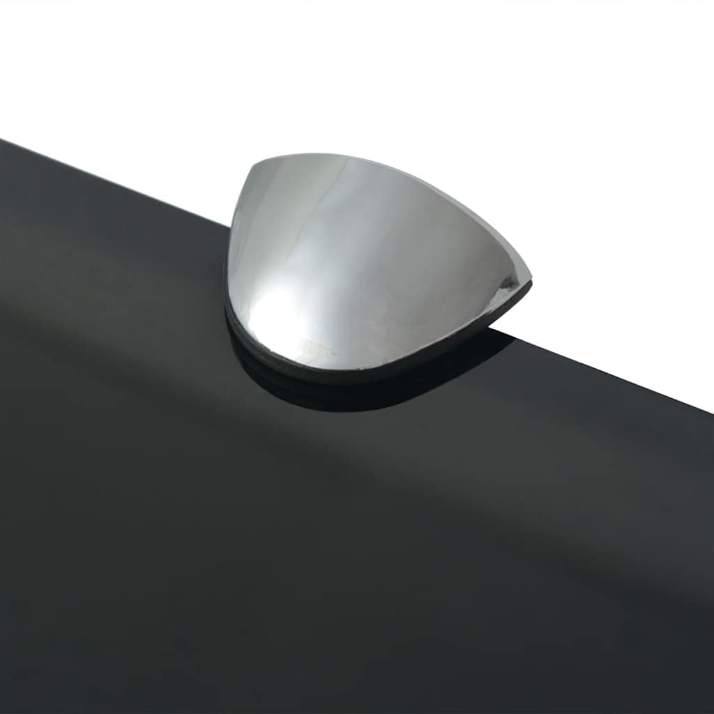 Floating Shelf | Set of 2 | Black | Tempered safety glass, Zinc alloy