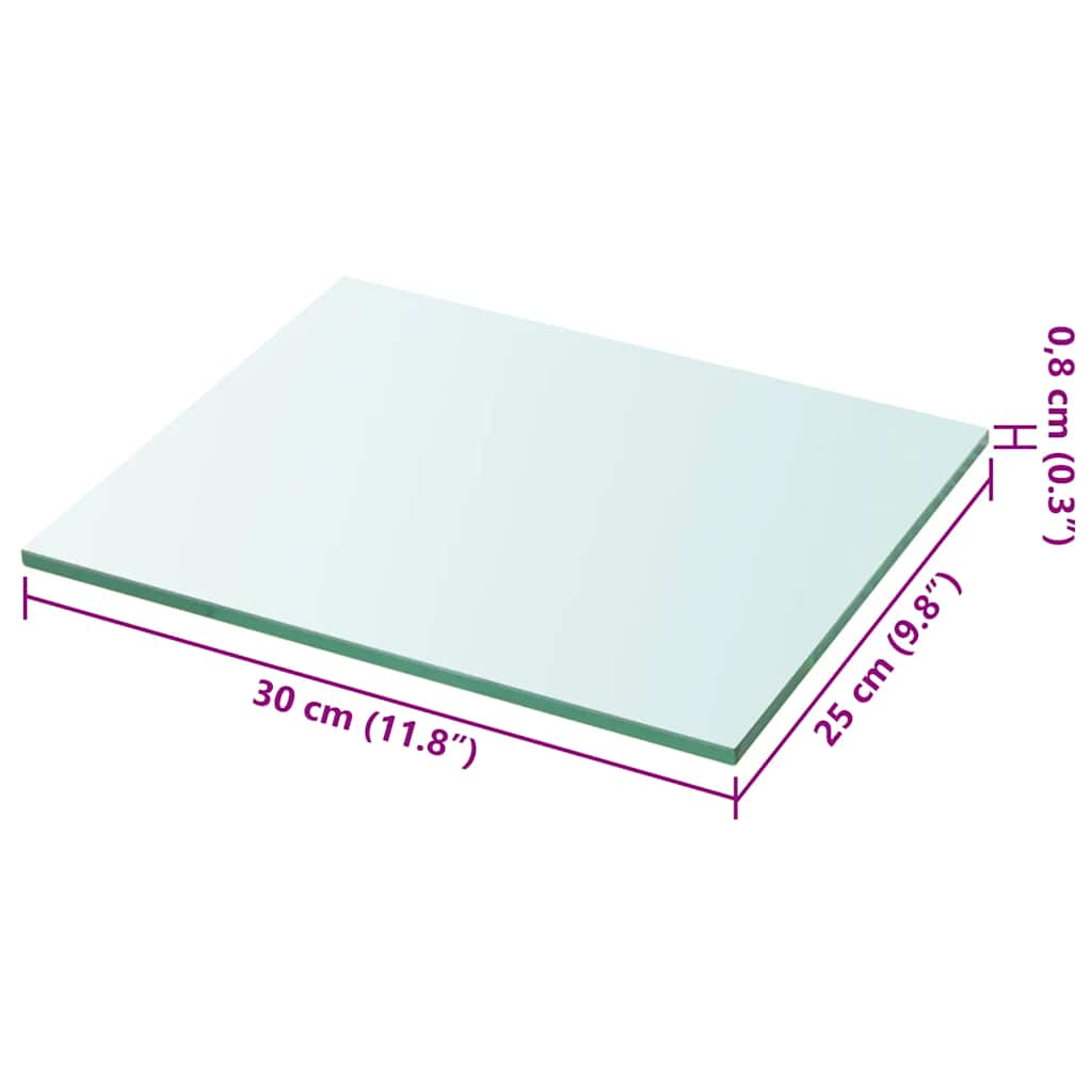 Glass Panel | Set of 2 | Clear | Tempered glass | 30x25 cm