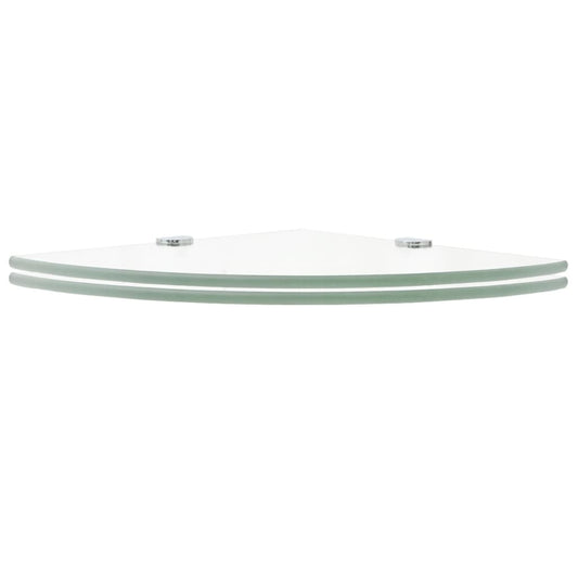 Corner Shelf | Set of 2 | Clear | Tempered glass | 25x25 cm Corner Shelf | Set of 2 | Clear | Tempered glass | 25x25 cm