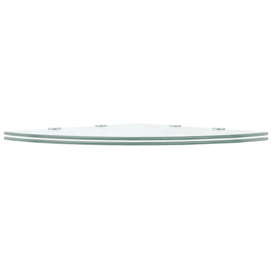 Corner Shelves 2 pcs with Chrome Supports Glass Clear 45x45 cm Corner Shelves 2 pcs with Chrome Supports Glass Clear 45x45 cm