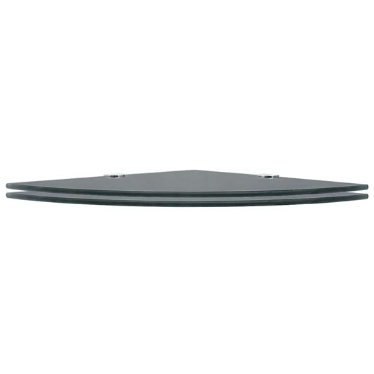 Corner Shelves 2 pcs with Chrome Supports Glass Black 25x25 cm Corner Shelves 2 pcs with Chrome Supports Glass Black 25x25 cm