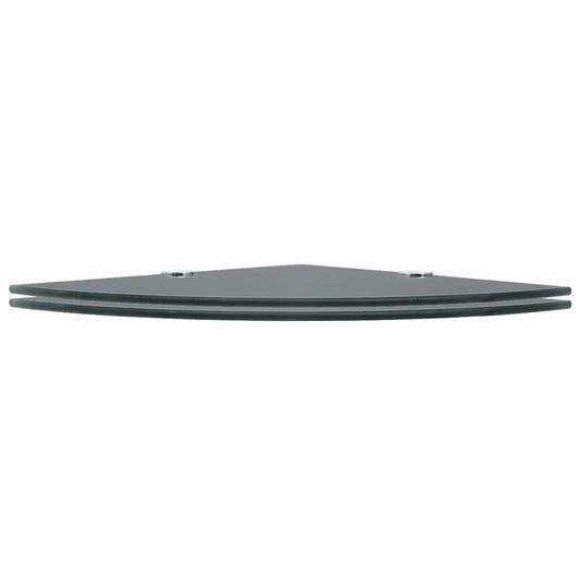 Corner Shelf | Set of 2 | Black | Tempered Glass | 35x35 cm Corner Shelf | Set of 2 | Black | Tempered Glass | 35x35 cm