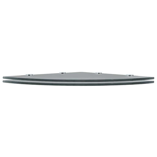 Corner Shelves 2 pcs with Chrome Supports Glass Black 45x45 cm Corner Shelves 2 pcs with Chrome Supports Glass Black 45x45 cm
