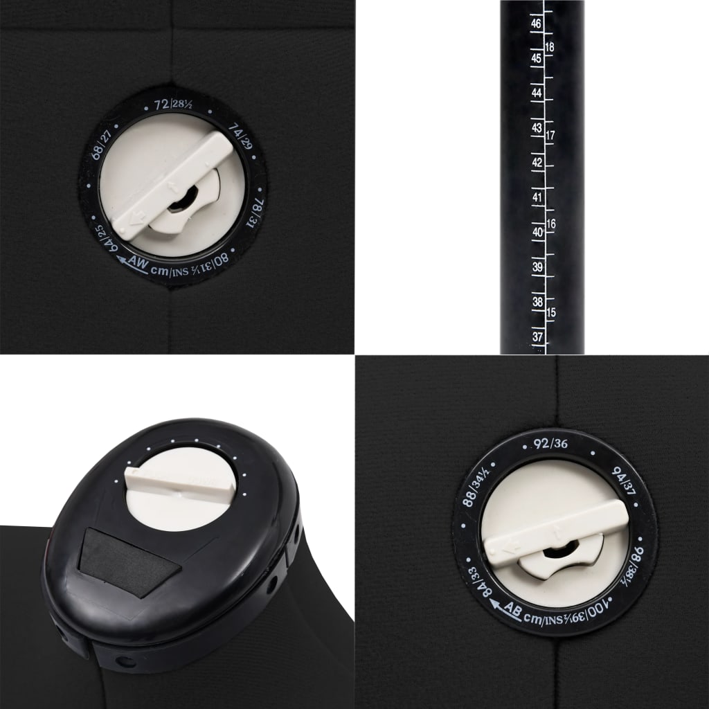 288485 vidaXL Adjustable Dress Form Female Black S Size 33-40