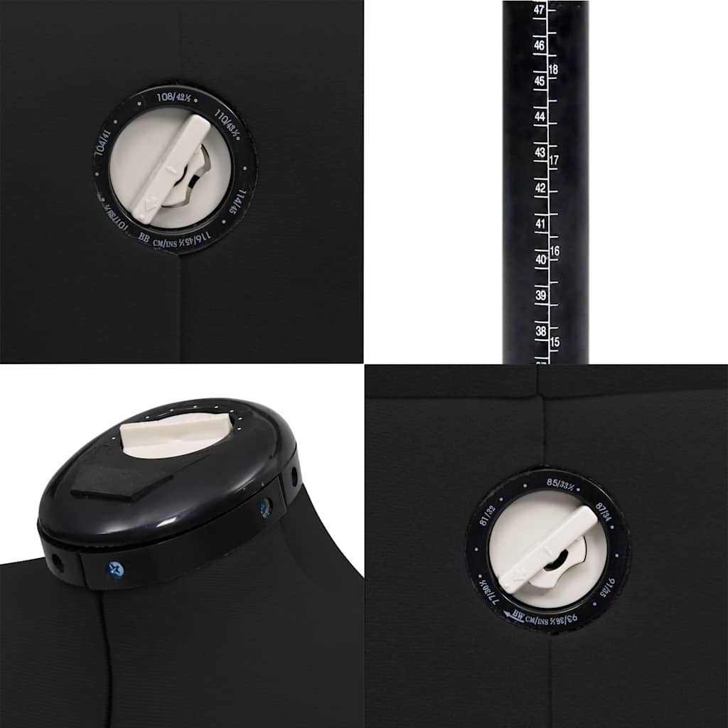 288488 vidaXL Adjustable Dress Form Female Black M Size 40-46
