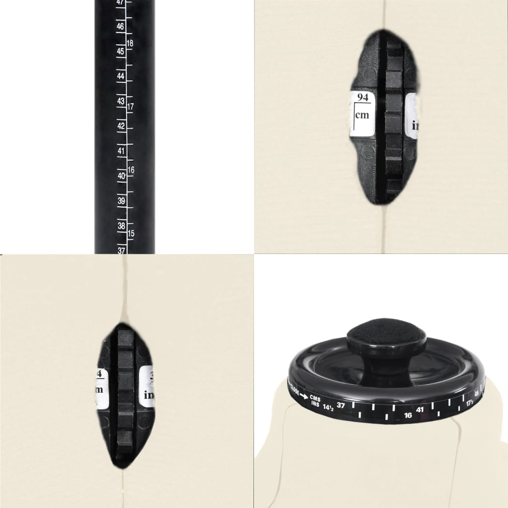 288493 vidaXL Adjustable Dress Form Male Cream Size 37-45