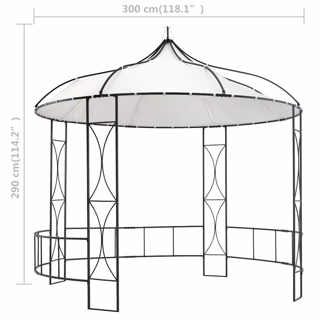 310030 vidaXL Gazebo 300x290 cm White Round