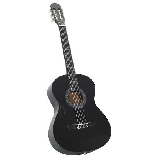 12 Piece Classical Guitar Beginner Set Black 4/4 39" 12 Piece Classical Guitar Beginner Set Black 4/4 39"