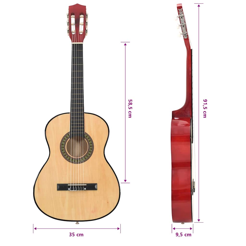 70114 vidaXL Classical Guitar for Beginner and Kid 3/4 36" Basswood