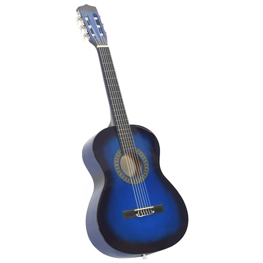 8 Piece Classical Guitar Beginner Set Blue 3/4 36 8 Piece Classical Guitar Beginner Set Blue 3/4 36