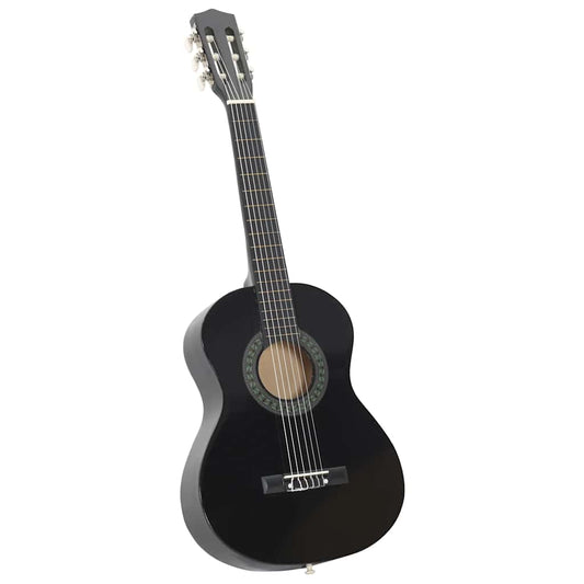 8 Piece Classical Guitar Beginner Set Black 1/2 34" 8 Piece Classical Guitar Beginner Set Black 1/2 34"