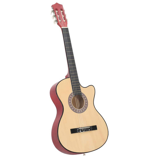 Western Acoustic Cutaway Guitar with 6 Strings 38" Basswood Western Acoustic Cutaway Guitar with 6 Strings 38" Basswood