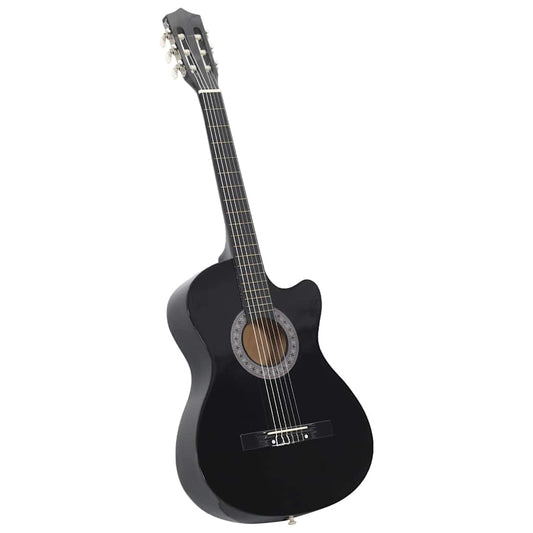 Western Classical Cutaway Guitar with 6 Strings Black 38" Western Classical Cutaway Guitar with 6 Strings Black 38"