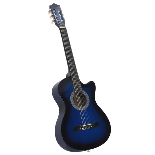 Western Classical Cutaway Guitar with 6 Strings Blue Shaded 38 Western Classical Cutaway Guitar with 6 Strings Blue Shaded 38