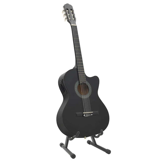 12 Piece Western Guitar Set with Equalizer and 6 Strings Black 12 Piece Western Guitar Set with Equalizer and 6 Strings Black