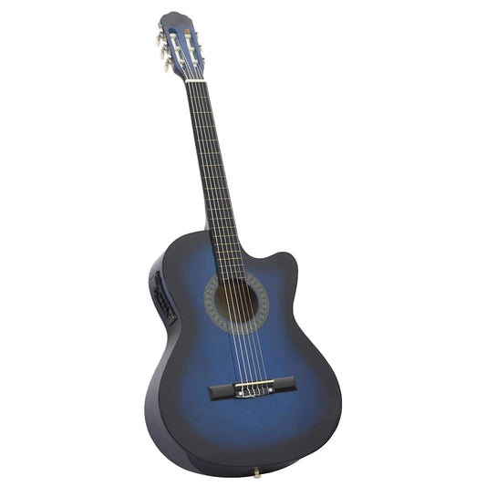 Western Classical Cutaway Guitar with Equalizer 6 Strings Blue Western Classical Cutaway Guitar with Equalizer 6 Strings Blue