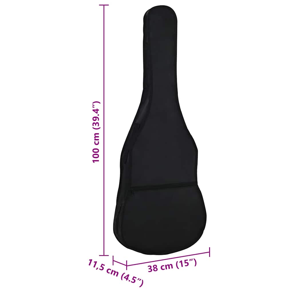 70155 vidaXL Guitar Bag for 4/4 (39") Classical Guitar Black 100x37 cm Fabric