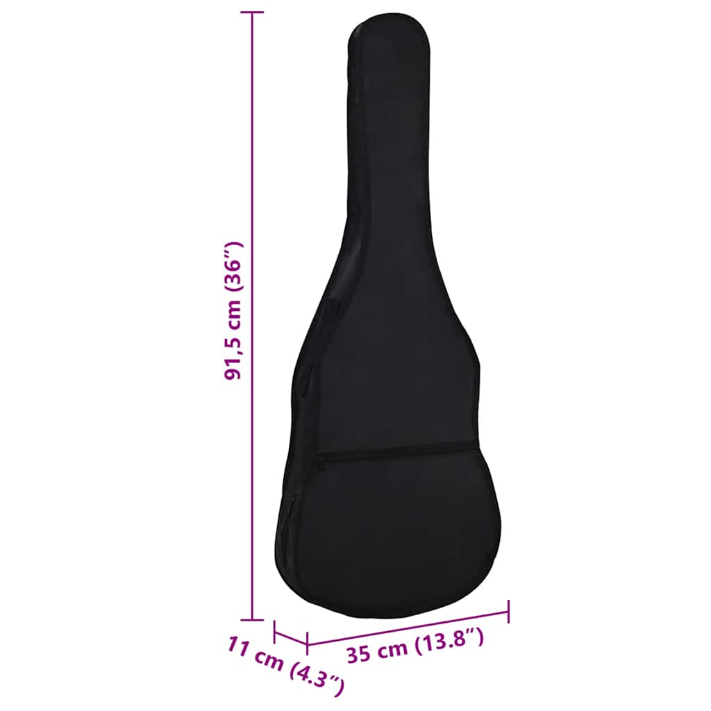 70157 vidaXL Guitar Bag for 1/2 (34") Classical Guitar Black 94x35 cm Fabric