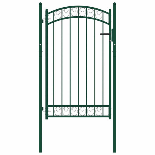 Fence Gate "EMMEN" with Arched Top Steel 100x106 cm Green Fence Gate "EMMEN" with Arched Top Steel 100x106 cm Green