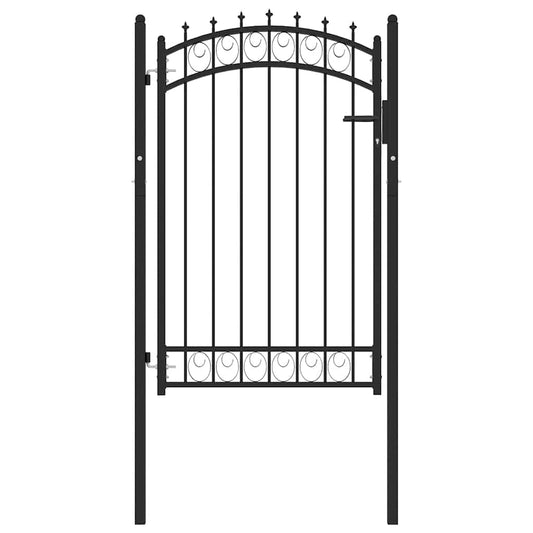 Fence Gate with Spikes Steel 100x150 cm Black Fence Gate with Spikes Steel 100x150 cm Black