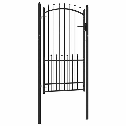 Fence Gate with Spikes EMMEN 100 x 175 cm Powder-coated steel Fence Gate with Spikes EMMEN 100 x 175 cm Powder-coated steel