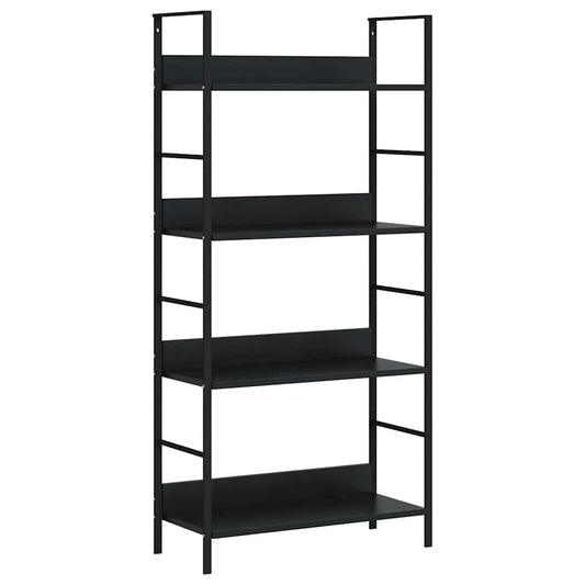 4-Layer Book Shelf Black 60x27.6x124.5 cm Engineered Wood 4-Layer Book Shelf Black 60x27.6x124.5 cm Engineered Wood