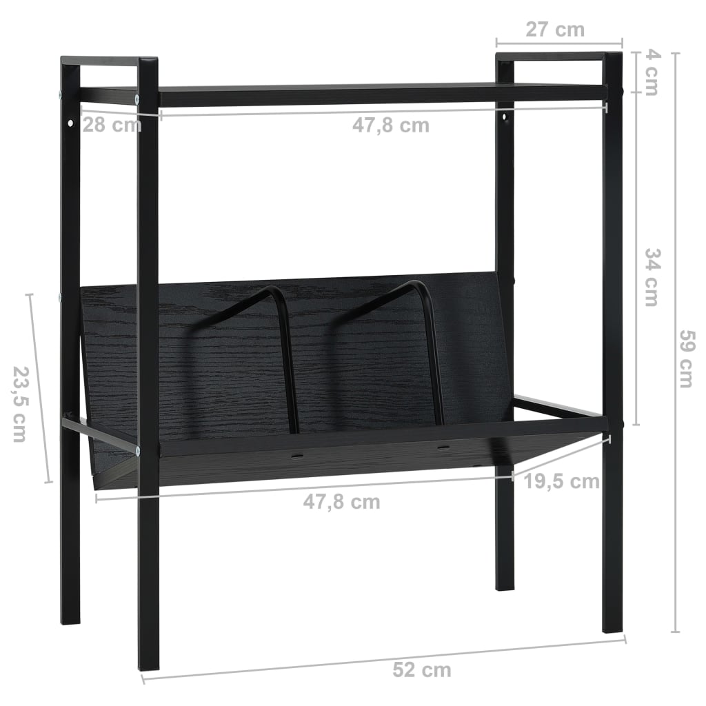 Book Shelf | Black | Engineered wood, steel | Compact | Book Shelf