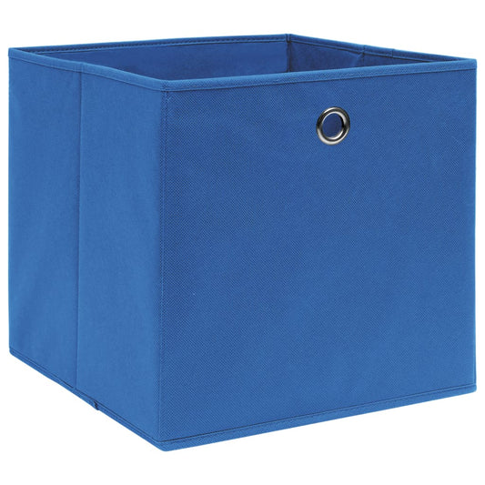 Storage Boxes 4 pcs Blue 32x32x32 cm Fabric Storage Boxes 4 pcs Blue 32x32x32 cm Fabric