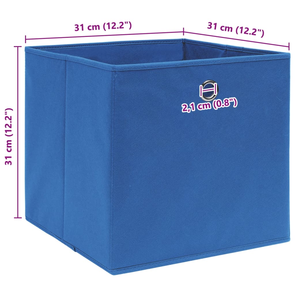 Storage Boxes 4 pcs Blue 32x32x32 cm Fabric