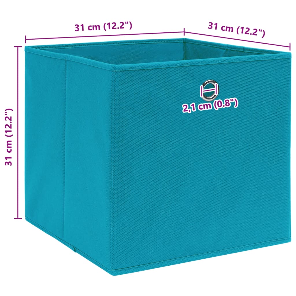 Storage Boxes 4 pcs Baby Blue 32x32x32 cm Fabric