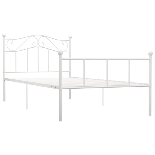 284517 vidaXL Bed Frame without Mattress White Metal 100x200 cm 284517 vidaXL Bed Frame without Mattress White Metal 100x200 cm