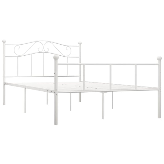 284519 vidaXL Bed Frame without Mattress White Metal 140x200 cm 284519 vidaXL Bed Frame without Mattress White Metal 140x200 cm