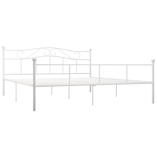 284521 vidaXL Bed Frame without Mattress White Metal 180x200 cm Super King 284521 vidaXL Bed Frame without Mattress White Metal 180x200 cm Super King