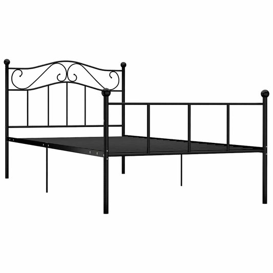Bed Frame without Mattress Black Metal 90x200 cm Bed Frame without Mattress Black Metal 90x200 cm