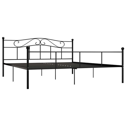 284528 vidaXL Bed Frame without Mattress Black Metal 180x200 cm Super King 284528 vidaXL Bed Frame without Mattress Black Metal 180x200 cm Super King