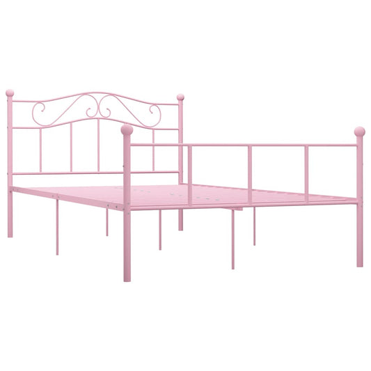 Bed Frame without Mattress Pink Metal 120x200 cm Bed Frame without Mattress Pink Metal 120x200 cm