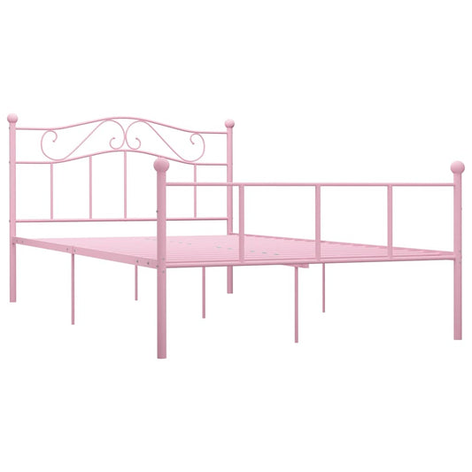 284540 vidaXL Bed Frame without Mattress Pink Metal 140x200 cm 284540 vidaXL Bed Frame without Mattress Pink Metal 140x200 cm