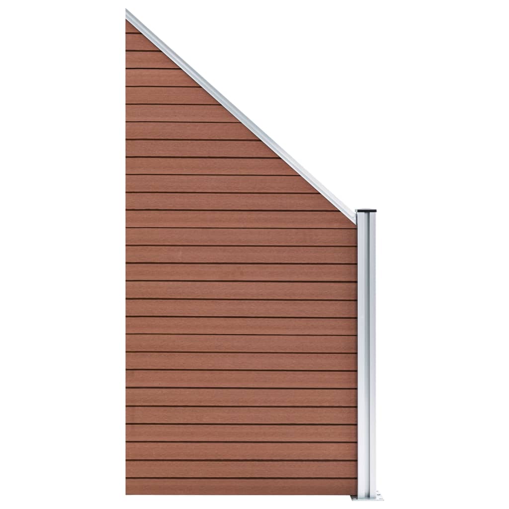 WPC Fence Set 3 Square + 1 Slanted 619x186 cm Brown