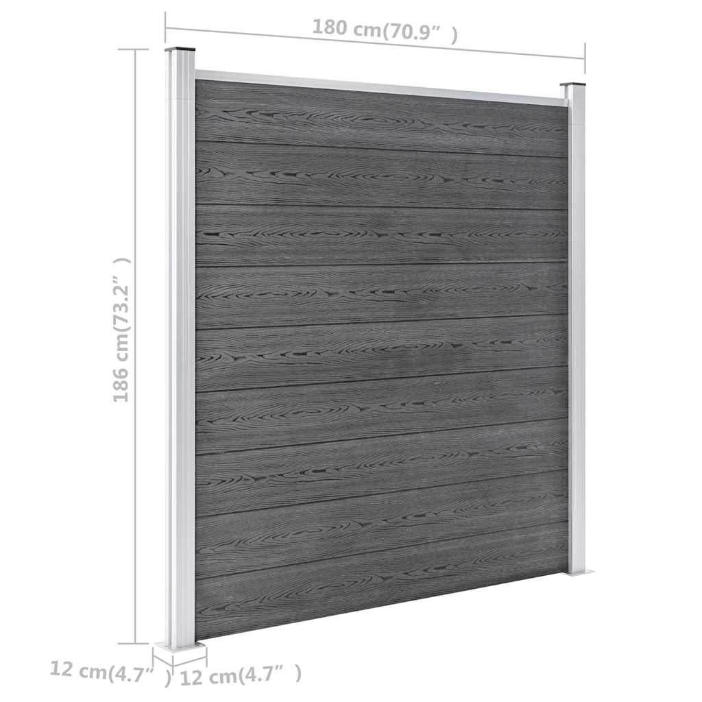 Garden Fence WPC 1218x186 cm Grey