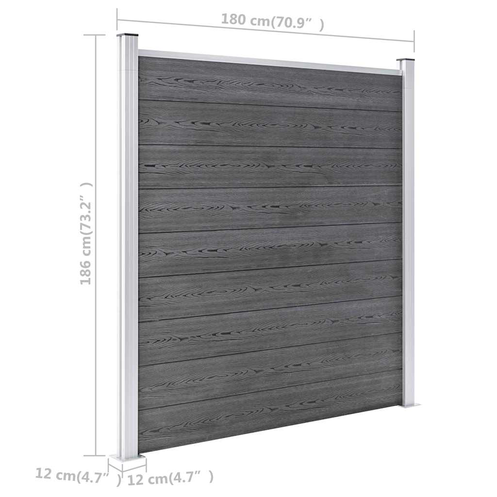 Garden Fence WPC 1564x186 cm Grey