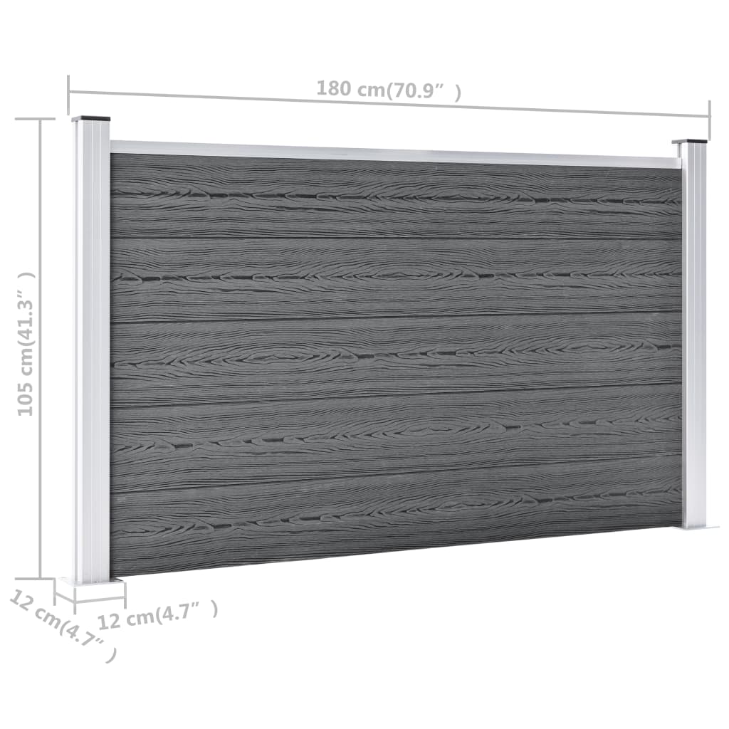 Garden Fence WPC 353x106 cm Grey