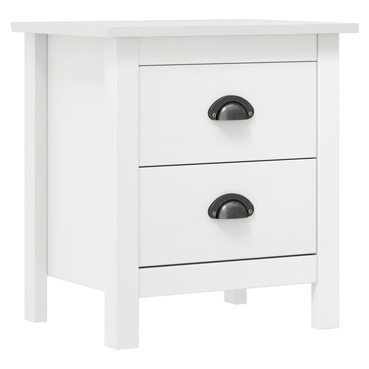 Bedside Cabinet Hill 2 pcs White 46x35x49.5 cm Solid Pine Wood Bedside Cabinet Hill 2 pcs White 46x35x49.5 cm Solid Pine Wood