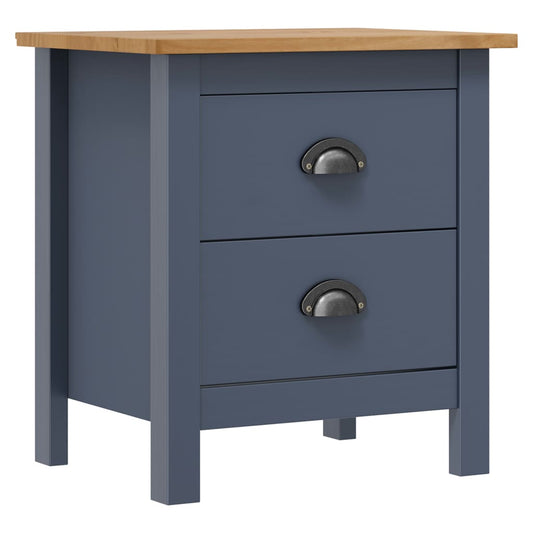 Bedside Cabinets Hill 2pcs Grey 46x35x49.5 cm Pine Wood Bedside Cabinets Hill 2pcs Grey 46x35x49.5 cm Pine Wood