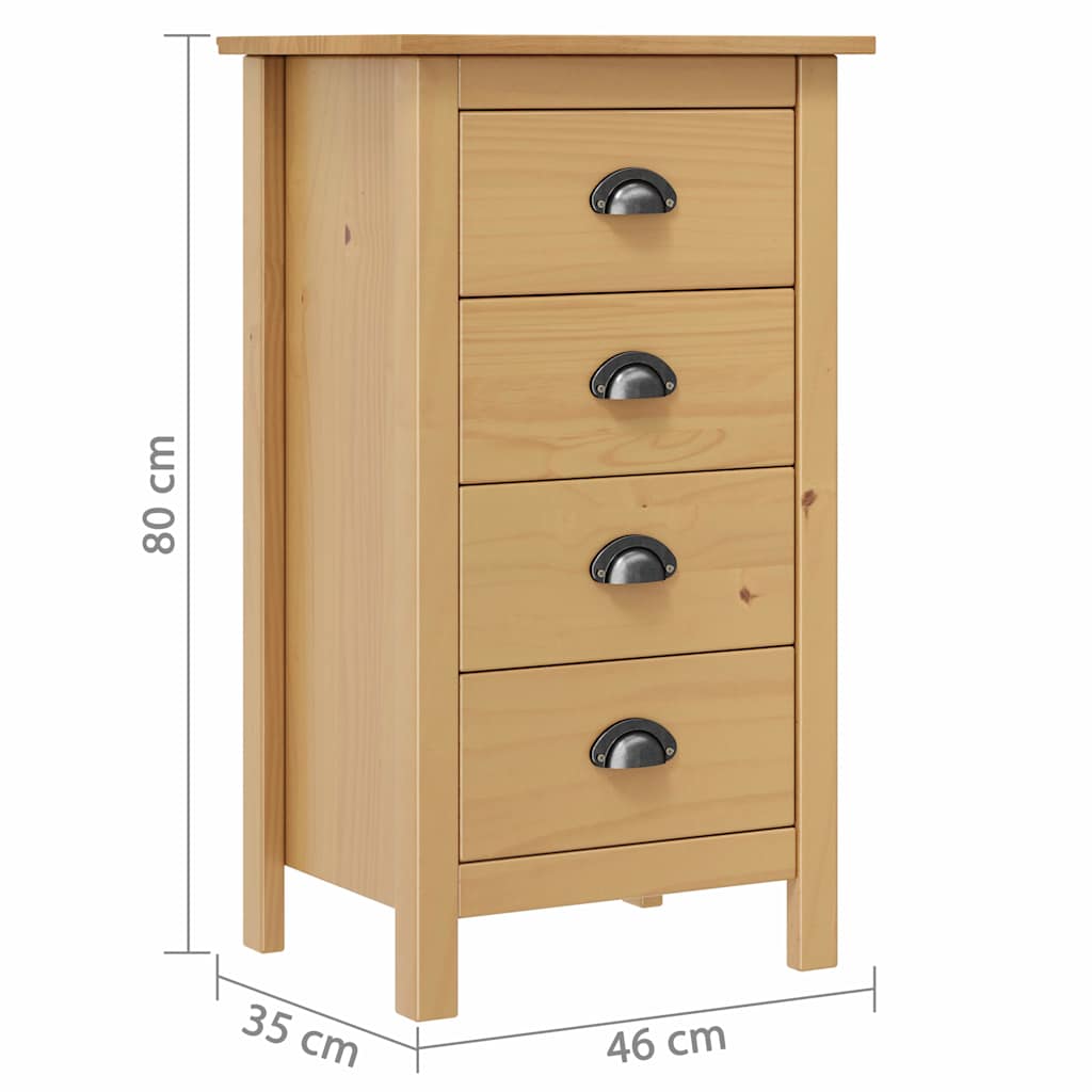 288911 vidaXL Sideboard "Hill" 46x35x80 cm Solid Pine Wood