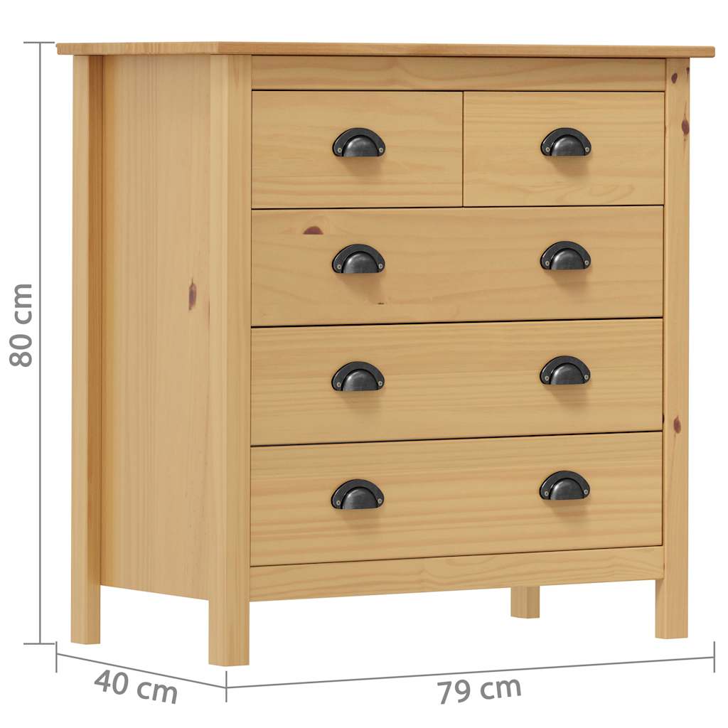 288915 vidaXL Sideboard "Hill" 79x40x80 cm Solid Pine Wood