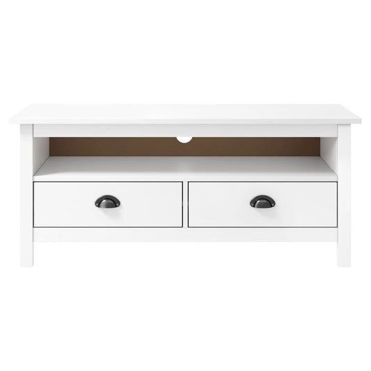 TV Cabinet Hill White 110x40x47 cm Solid Pine Wood TV Cabinet Hill White 110x40x47 cm Solid Pine Wood