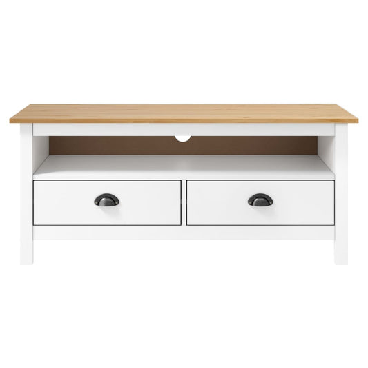 TV Cabinet Hill White 110x40x47 cm Solid Pine Wood TV Cabinet Hill White 110x40x47 cm Solid Pine Wood