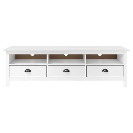 TV Cabinet Hill White 158x40x47 cm Solid Pine Wood TV Cabinet Hill White 158x40x47 cm Solid Pine Wood