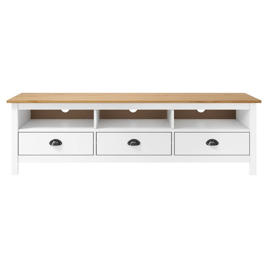 TV Cabinet Hill White 158x40x47 cm Solid Pine Wood TV Cabinet Hill White 158x40x47 cm Solid Pine Wood